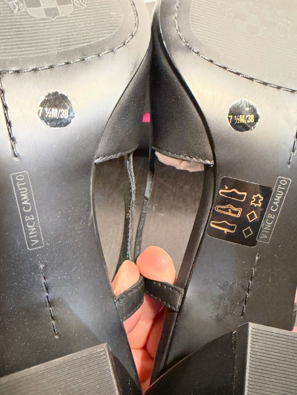 Vince Camuto Sindree Napa Leather Slingback Pumps Heels Shoes Black Womans 7.5M - Picture 12 of 16